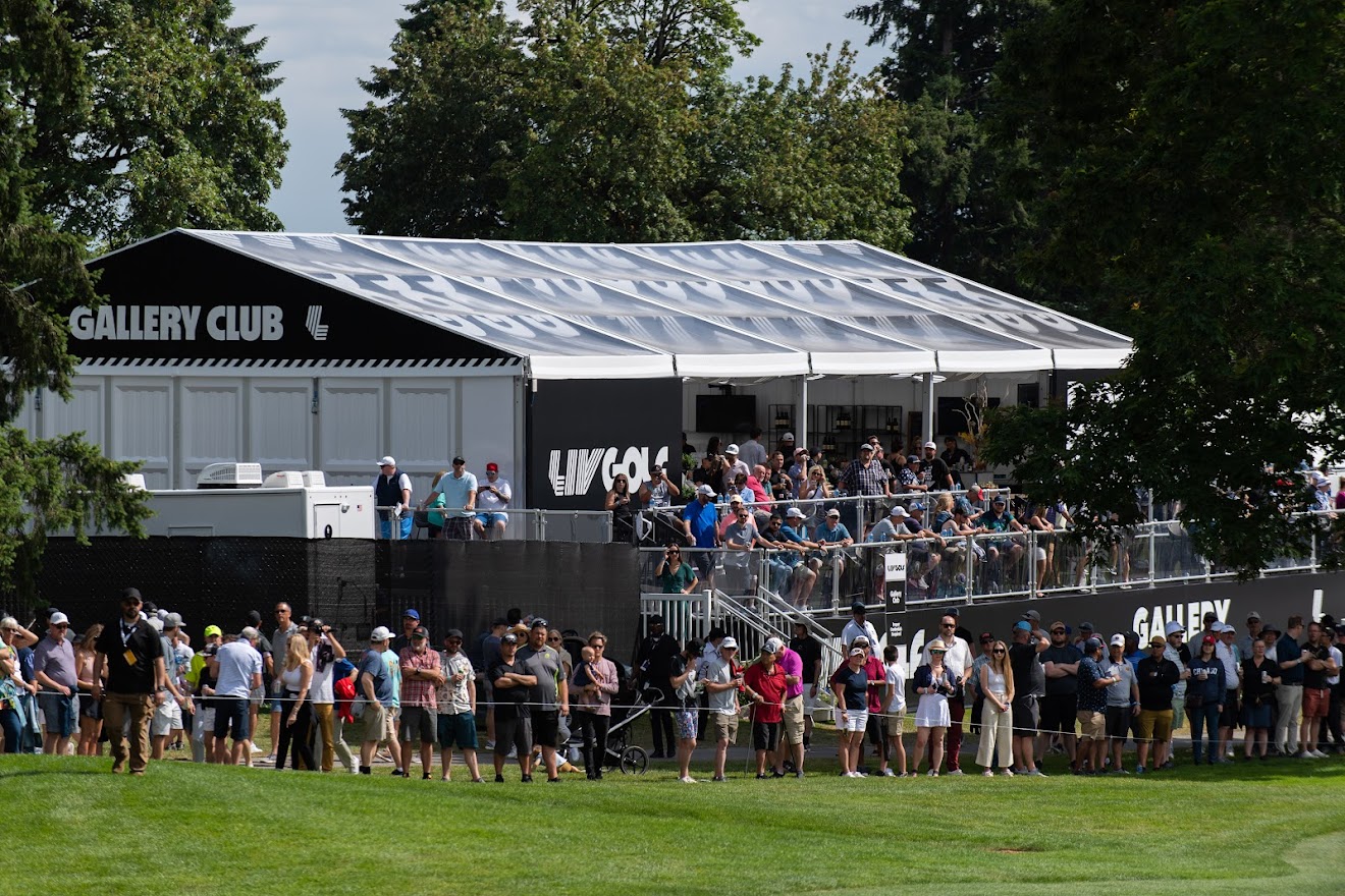 View of the Gallery Club at a LIV Golf event